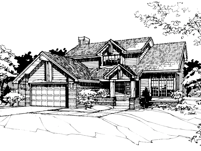 Arts & Crafts House Plan Front of Home - Gingertree Craftsman Home 072D-0261 - Search House Plans and More