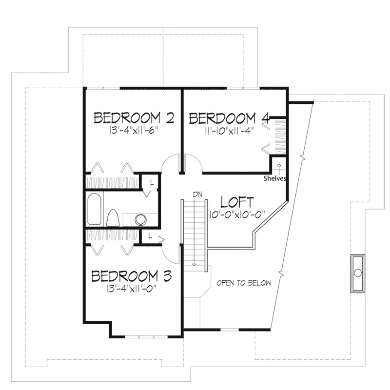 Traditional House Plan Second Floor - Banford Traditional Home 072D-0262 - Search House Plans and More