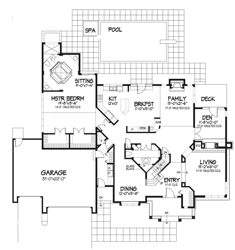 Country House Plan First Floor - Florian Luxury Home 072D-0263 - Search House Plans and More