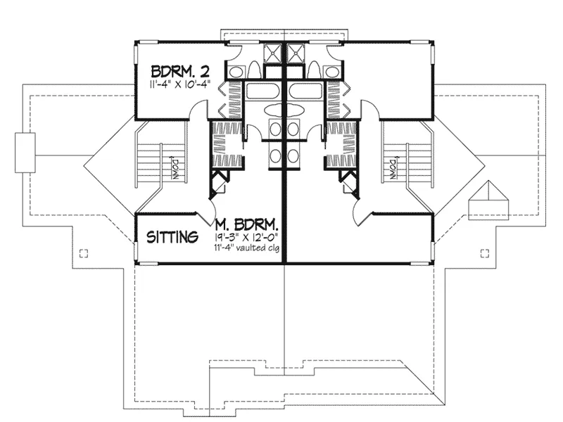 Modern House Plan Second Floor - Miriam Creek Classic Duplex 072D-0266 - Shop House Plans and More