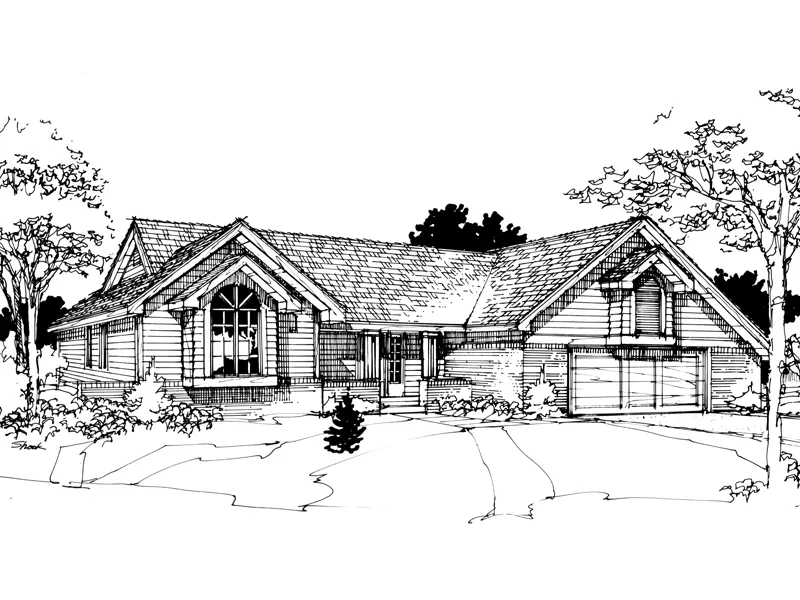 Southern House Plan Front of Home - Sugar Ridge Ranch Home 072D-0279 - Shop House Plans and More