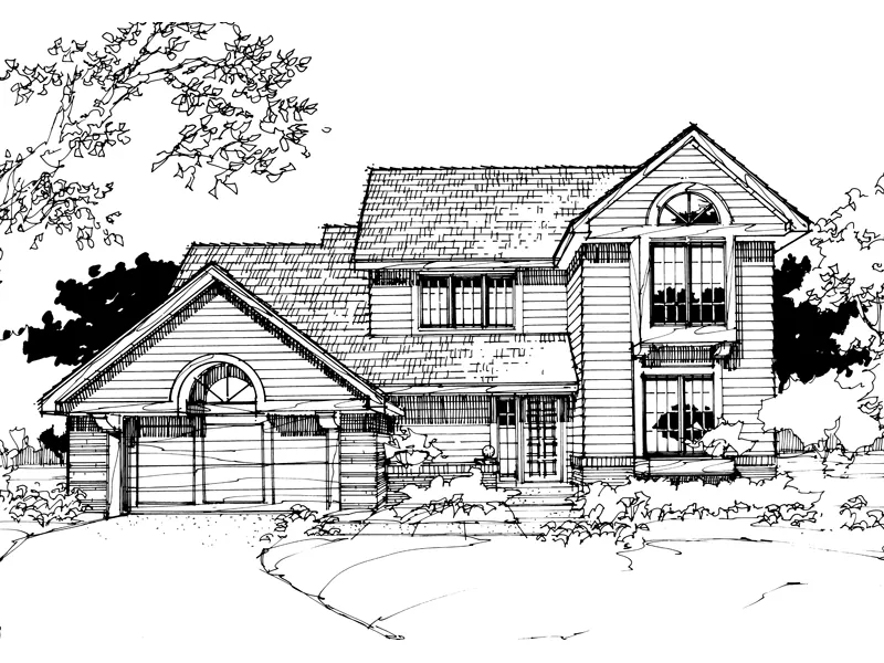 Modern House Plan Front of Home - Oakleigh Woods Traditional Home 072D-0280 - Shop House Plans and More