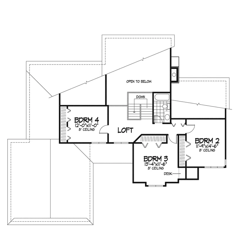 Traditional House Plan Second Floor - Wellston Tudor Style Home 072D-0292 - Shop House Plans and More