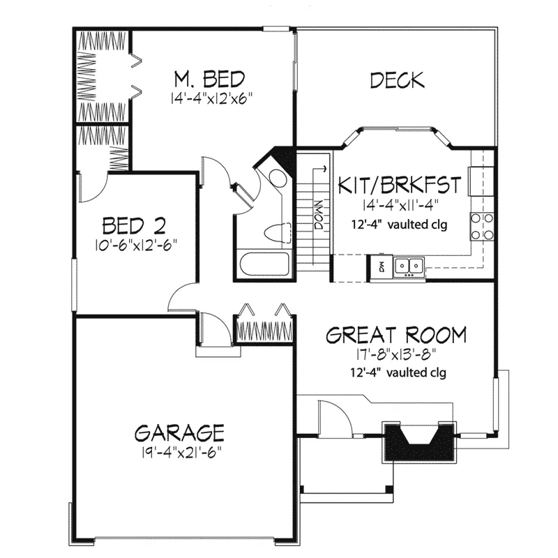 Ranch House Plan First Floor - Markham Ranch Home 072D-0306 - Shop House Plans and More