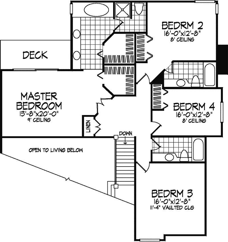 Craftsman House Plan Second Floor - Chula Arts and Crafts Home 072D-0312 - Search House Plans and More