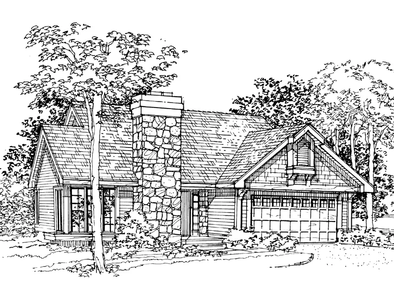Traditional House Plan Front of Home - Craddock Point Ranch Home 072D-0328 - Search House Plans and More