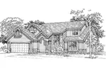 Traditional House Plan Front of Home - Grove Hill Rustic Home 072D-0333 - Search House Plans and More