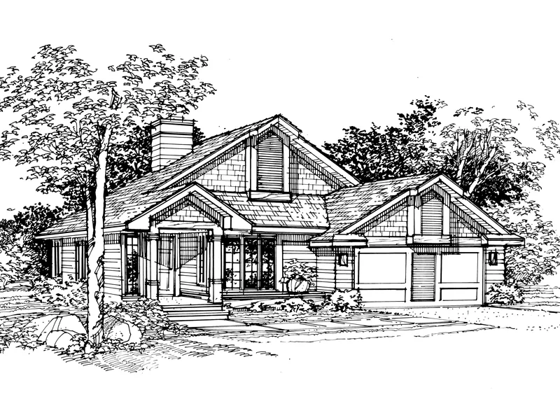 Southern House Plan Front of Home - Amesbury Place Ranch Home 072D-0339 - Search House Plans and More