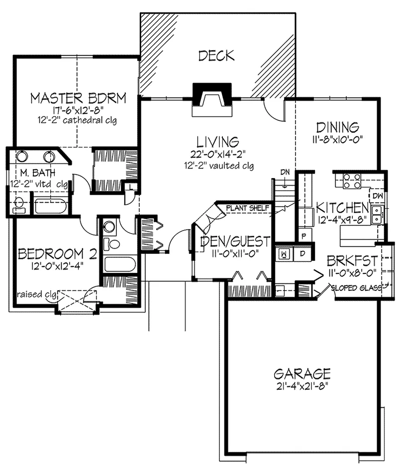 Ranch House Plan First Floor - Kellwood Traditional Ranch Home 072D-0340 - Search House Plans and More