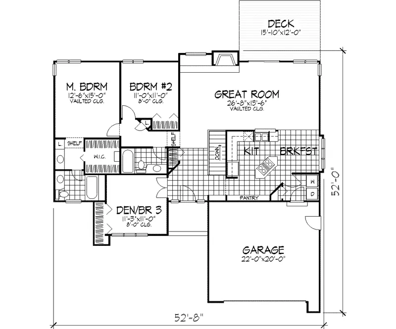 Southern House Plan First Floor - Whistling Strait Ranch Home 072D-0343 - Shop House Plans and More