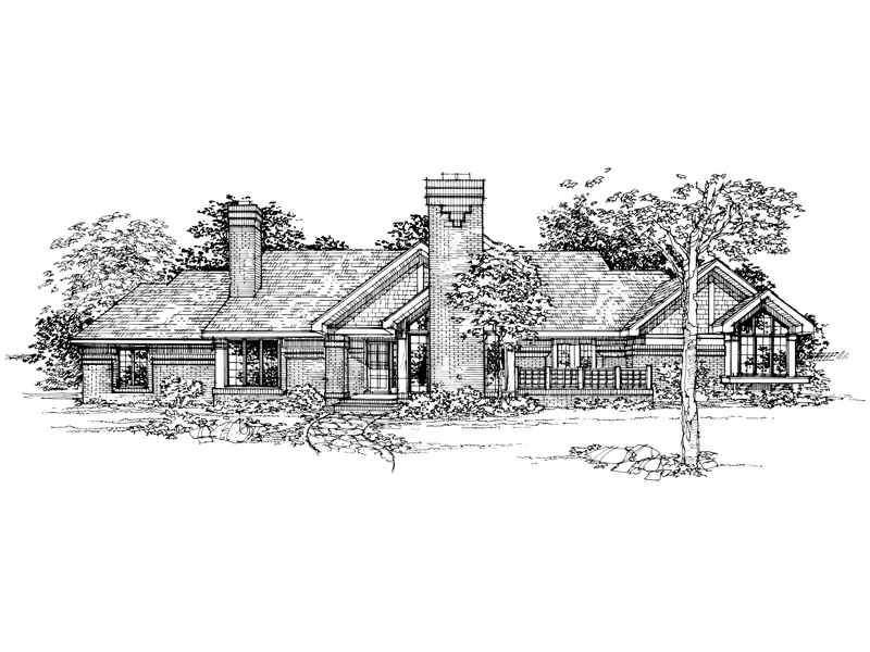 Contemporary House Plan Front of Home - Cole Spring Luxury Home 072D-0345 - Search House Plans and More