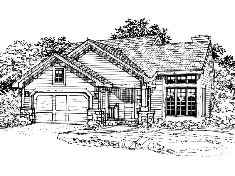 Country House Plan Front of Home - Brady Creek Ranch Home 072D-0350 - Search House Plans and More