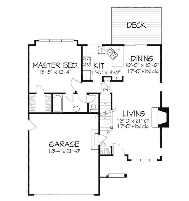 Traditional House Plan First Floor - Lemay Ferry Ranch Home 072D-0351 - Shop House Plans and More