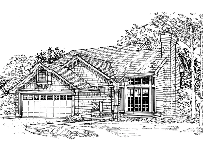 Traditional House Plan Front of Home - Lemay Ferry Ranch Home 072D-0351 - Shop House Plans and More
