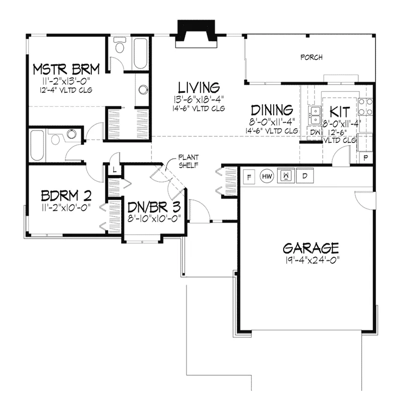 Ranch House Plan First Floor - Denlow Ranch Home 072D-0353 - Search House Plans and More
