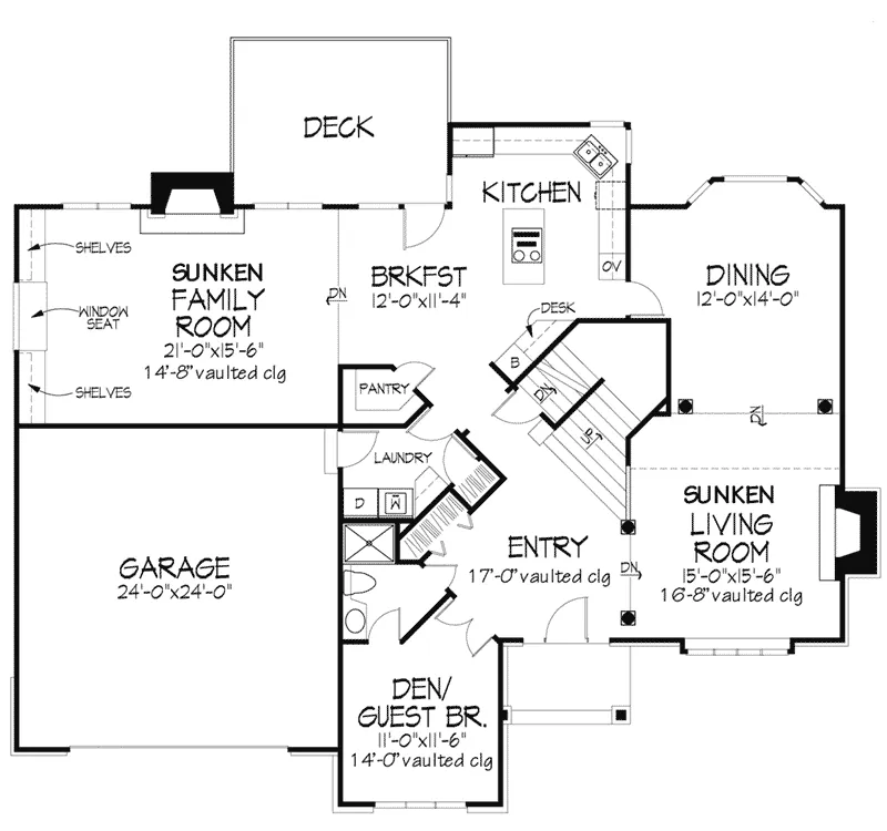Traditional House Plan First Floor - Godwin Luxury Home 072D-0366 - Search House Plans and More