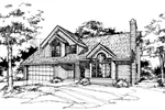 Contemporary House Plan Front of Home - Burlewood Modern Bungalow Home 072D-0369 - Search House Plans and More