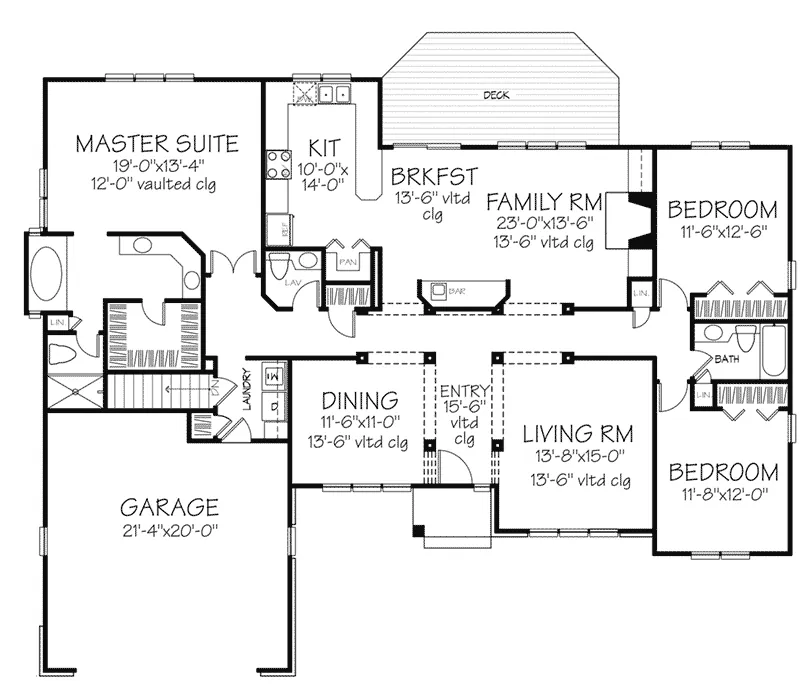 Bungalow House Plan First Floor - Eastman Traditional Home 072D-0384 - Search House Plans and More