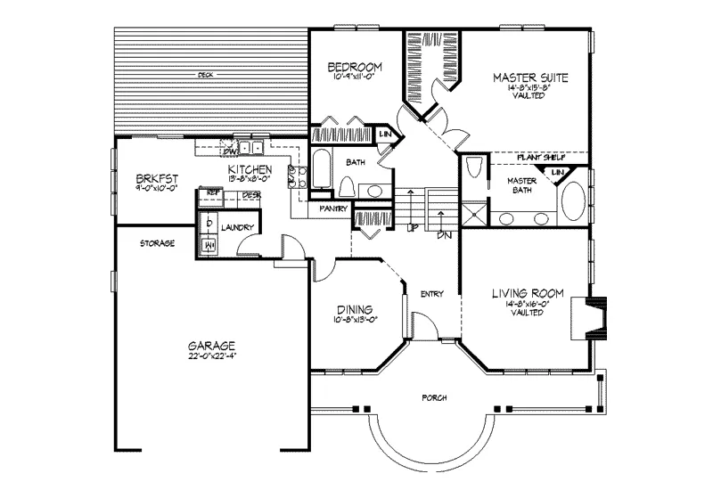 Traditional House Plan First Floor - Flora Vista Ranch Home 072D-0386 - Search House Plans and More
