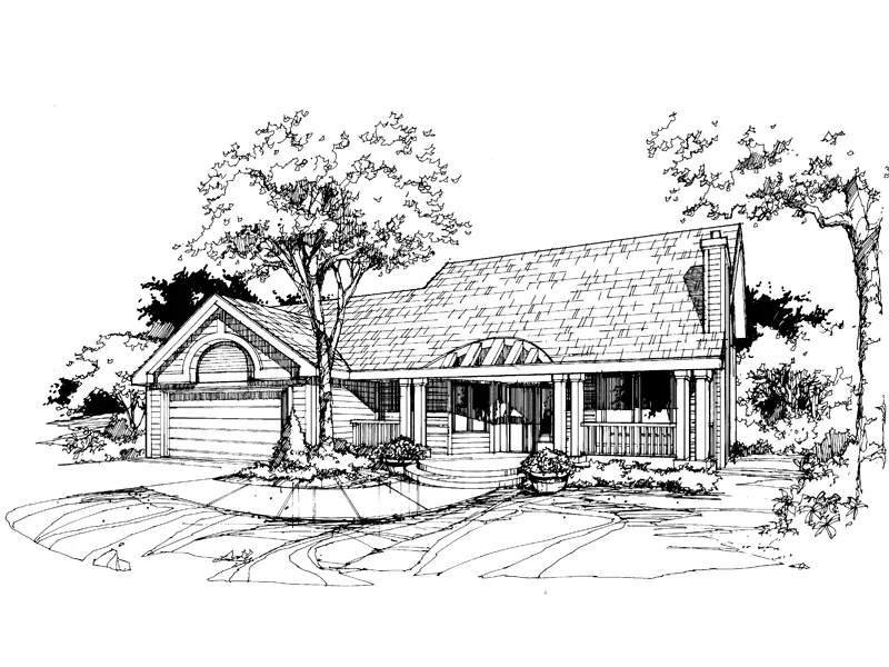 Traditional House Plan Front of Home - Flora Vista Ranch Home 072D-0386 - Search House Plans and More