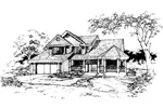 Southern House Plan Front of Home - Oxfordshire Traditional Home 072D-0388 - Shop House Plans and More