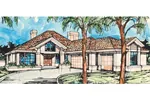 Santa Fe House Plan Front of Home - Catarina Southwestern Home 072D-0389 - Search House Plans and More