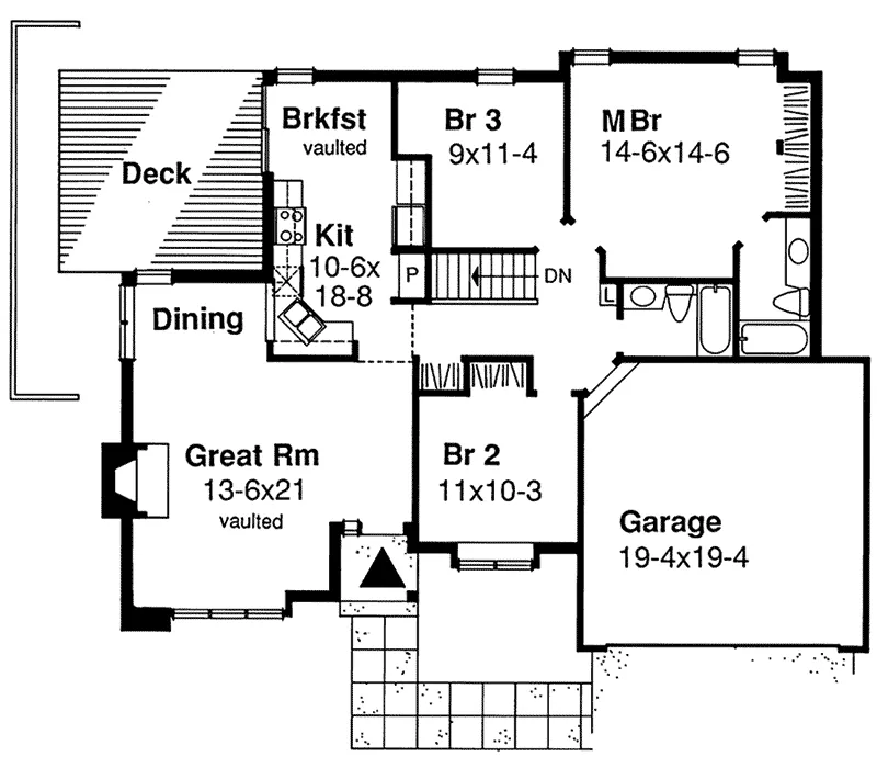 Modern House Plan First Floor - Plantmore Ranch Home 072D-0396 - Shop House Plans and More