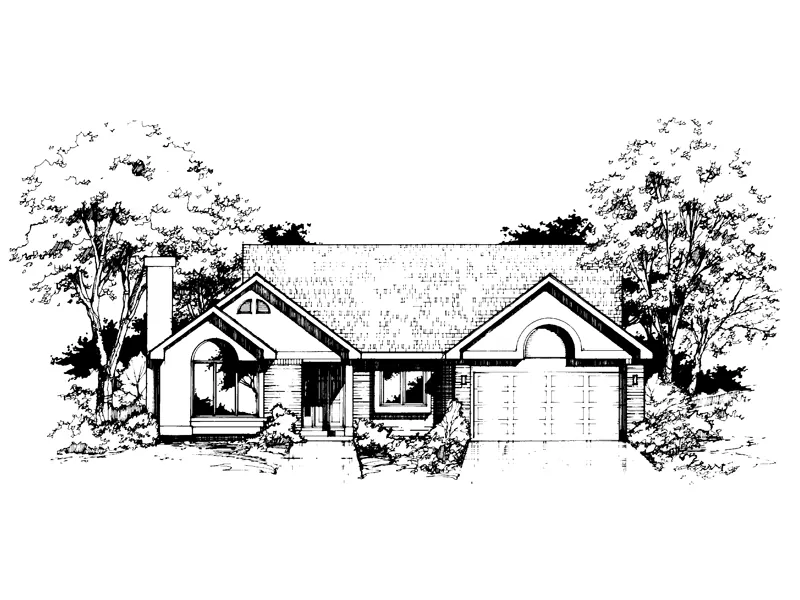 Modern House Plan Front of Home - Plantmore Ranch Home 072D-0396 - Shop House Plans and More