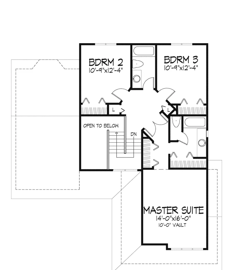 Contemporary House Plan Second Floor - Katsura Traditional Home 072D-0397 - Search House Plans and More