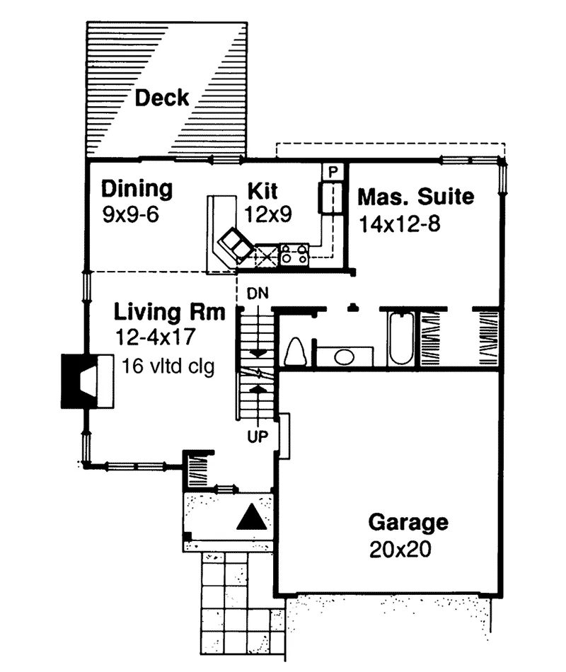 Contemporary House Plan First Floor - Balfour Hill Narrow Lot Home 072D-0410 - Search House Plans and More