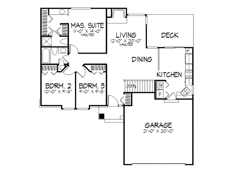 Modern House Plan First Floor - Arianna Traditional Home 072D-0411 - Search House Plans and More