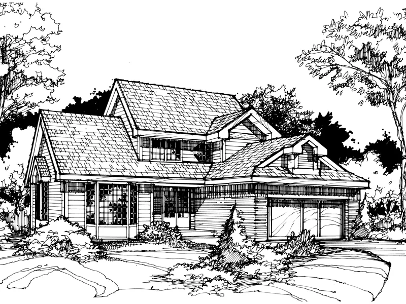 Contemporary House Plan Front of Home - Brookcastle Neoclassical Home 072D-0416 - Search House Plans and More