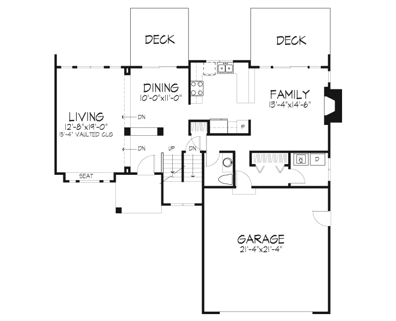 Bungalow House Plan First Floor - Hollybrook Rustic Home 072D-0423 - Search House Plans and More