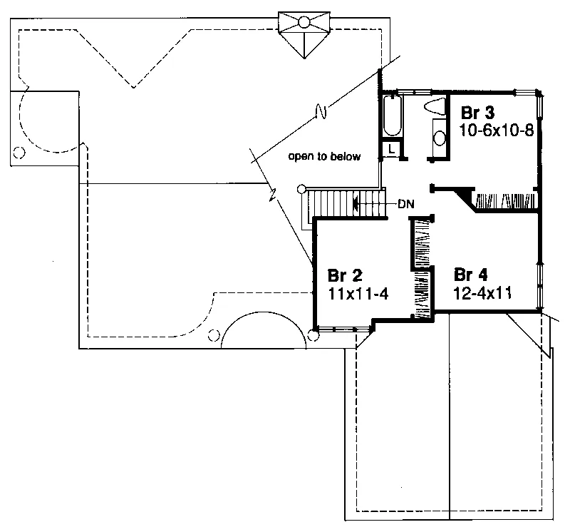 Shingle House Plan Second Floor - Kimswick Manor Traditional Home 072D-0424 - Search House Plans and More