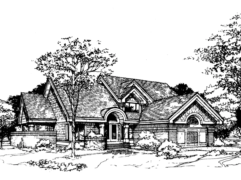 Shingle House Plan Front of Home - Kimswick Manor Traditional Home 072D-0424 - Search House Plans and More