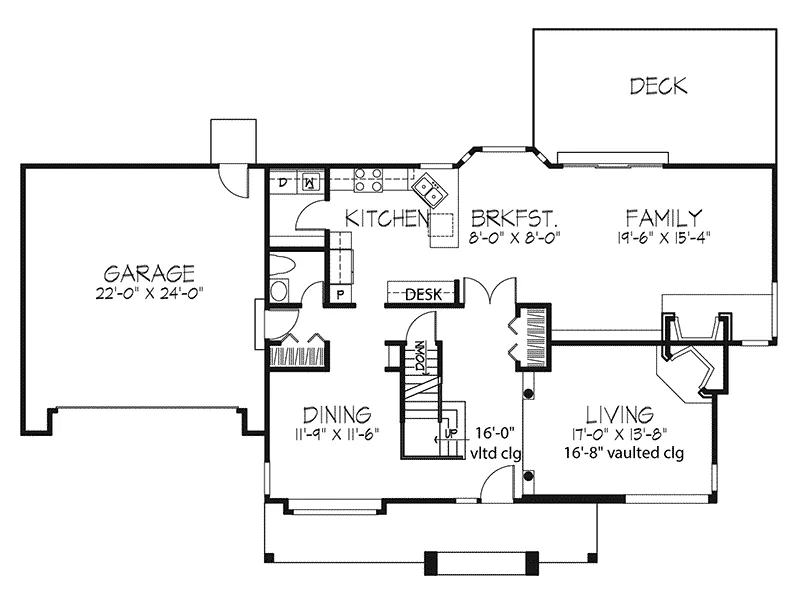 Traditional House Plan First Floor - Encino Rustic Home 072D-0429 - Search House Plans and More
