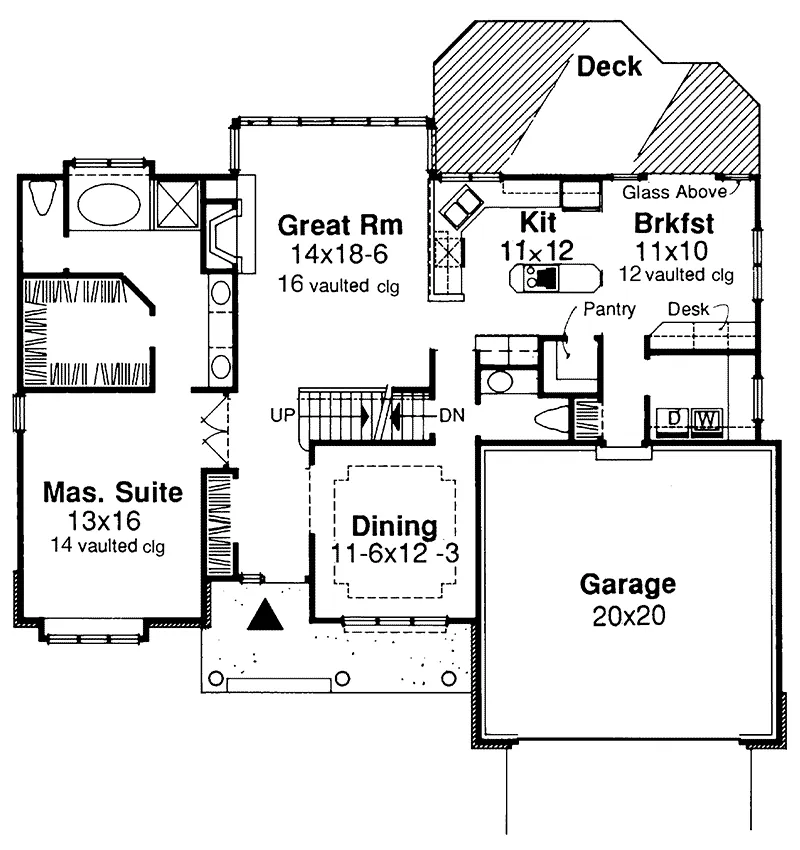 Bungalow House Plan First Floor - Cool Valley Traditional Home 072D-0433 - Search House Plans and More