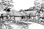 Traditional House Plan Front of Home - Prestcreek Ranch Home 072D-0439 - Shop House Plans and More
