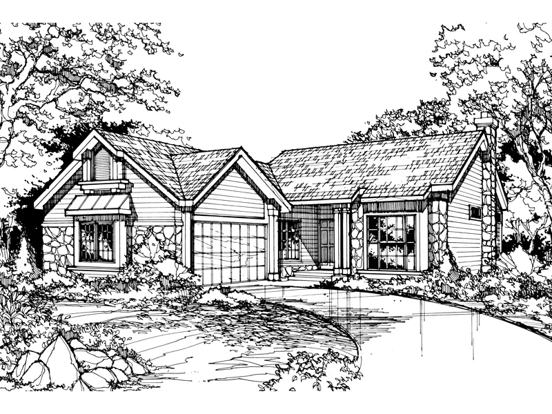 Southern House Plan Front of Home - Ballard Rustic Ranch Home 072D-0441 - Search House Plans and More