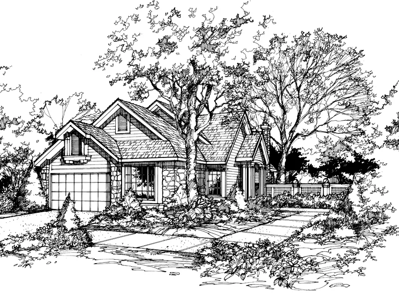 Arts & Crafts House Plan Front of Home - Deminelle Southern Ranch Home 072D-0442 - Search House Plans and More