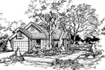 Arts & Crafts House Plan Front of Home - Deminelle Southern Ranch Home 072D-0442 - Search House Plans and More