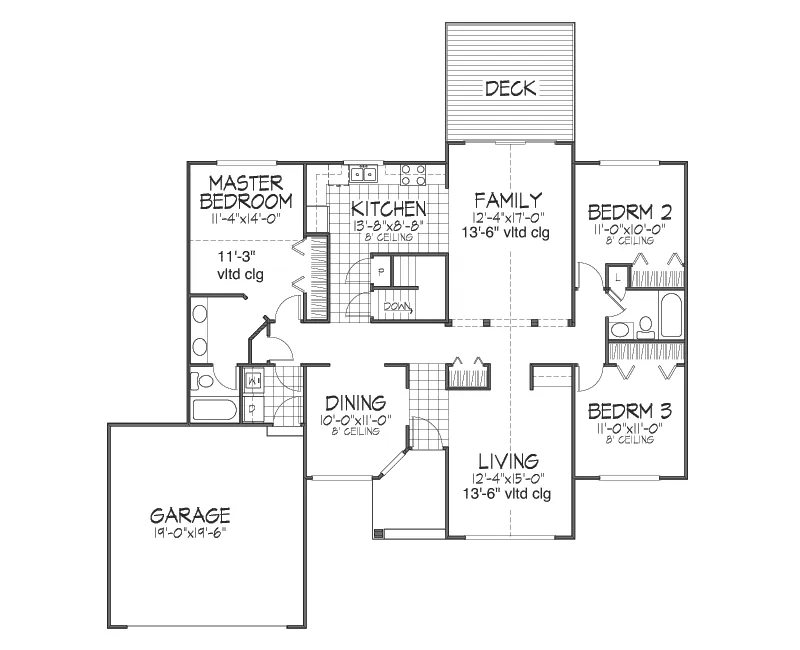 Ranch House Plan First Floor - Marion Garden Ranch Home 072D-0451 - Shop House Plans and More