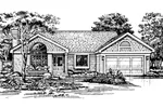 Contemporary House Plan Front of Home - Conroy Elegant Ranch Home 072D-0454 - Search House Plans and More