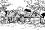 Traditional House Plan Front of Home - Burly Ridge Ranch Home 072D-0487 - Search House Plans and More