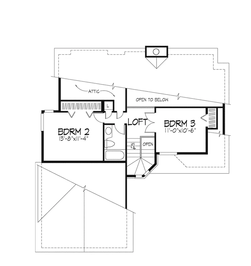 Traditional House Plan Second Floor - Sedan Park Contemporary Home 072D-0509 - Shop House Plans and More