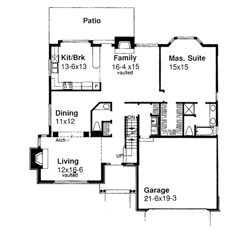 Bungalow House Plan First Floor - Impala Country Bungalow Home 072D-0512 - Search House Plans and More