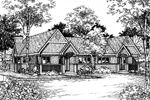 Shingle House Plan Front of Home - Paramount Place Cottage Duplex 072D-0518 - Shop House Plans and More