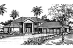 Florida House Plan Front of Home - Kalvin Luxury Home 072D-0526 - Search House Plans and More