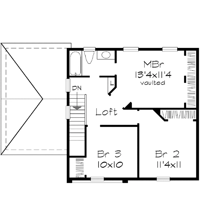 Traditional House Plan Second Floor - Dacey Place Traditional Home 072D-0558 - Search House Plans and More