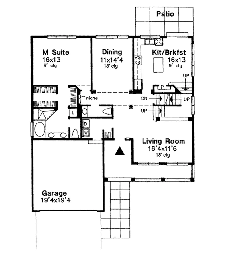 Traditional House Plan First Floor - Alexandrite Country Home 072D-0564 - Search House Plans and More